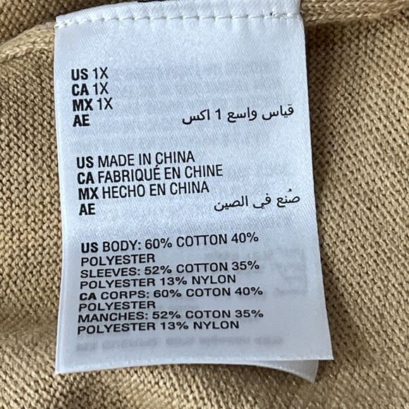 Style & Co 1X-Large Sweater Long Sleeve Stretch Scoop Neck Hi-Low Icy Coffee New - Picture 6 of 8